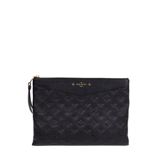 LOUIS VUITTON DAILY POUCH MONOGRAM EMPREINTE LEATHER BLACK GHW