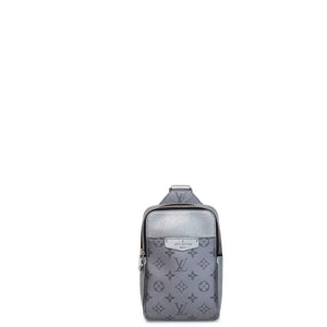 LOUIS VUITTON OUTDOOR SLING BAG MONOGRAM TAIGARAMA GUNMETAL SILVER SHW (MICROCHIP)