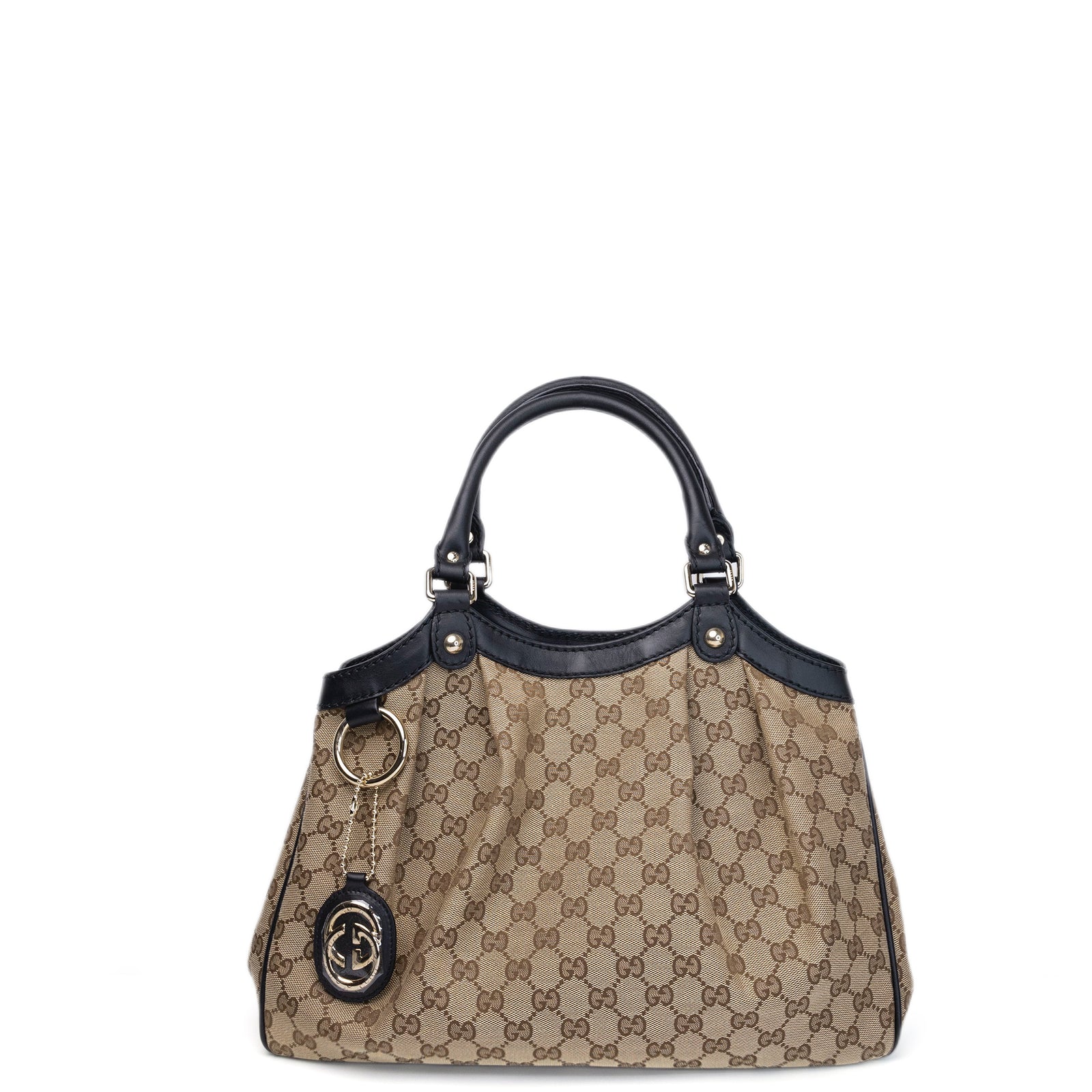 GUCCI GG CANVAS SUKEY TOTE BEIGE GHW