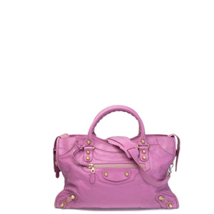 BALENCIAGA MEDIUM CLASSIC CITY CROSSBODY BAG PURPLE GHW