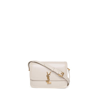 SAINT LAURENT SOLFERINO MEDIUM SATCHEL BAG WHITE CALFSKIN GHW