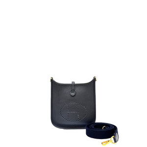 HERMES MINI EVELYNE  BLUE NUIT GHW STAMP Z