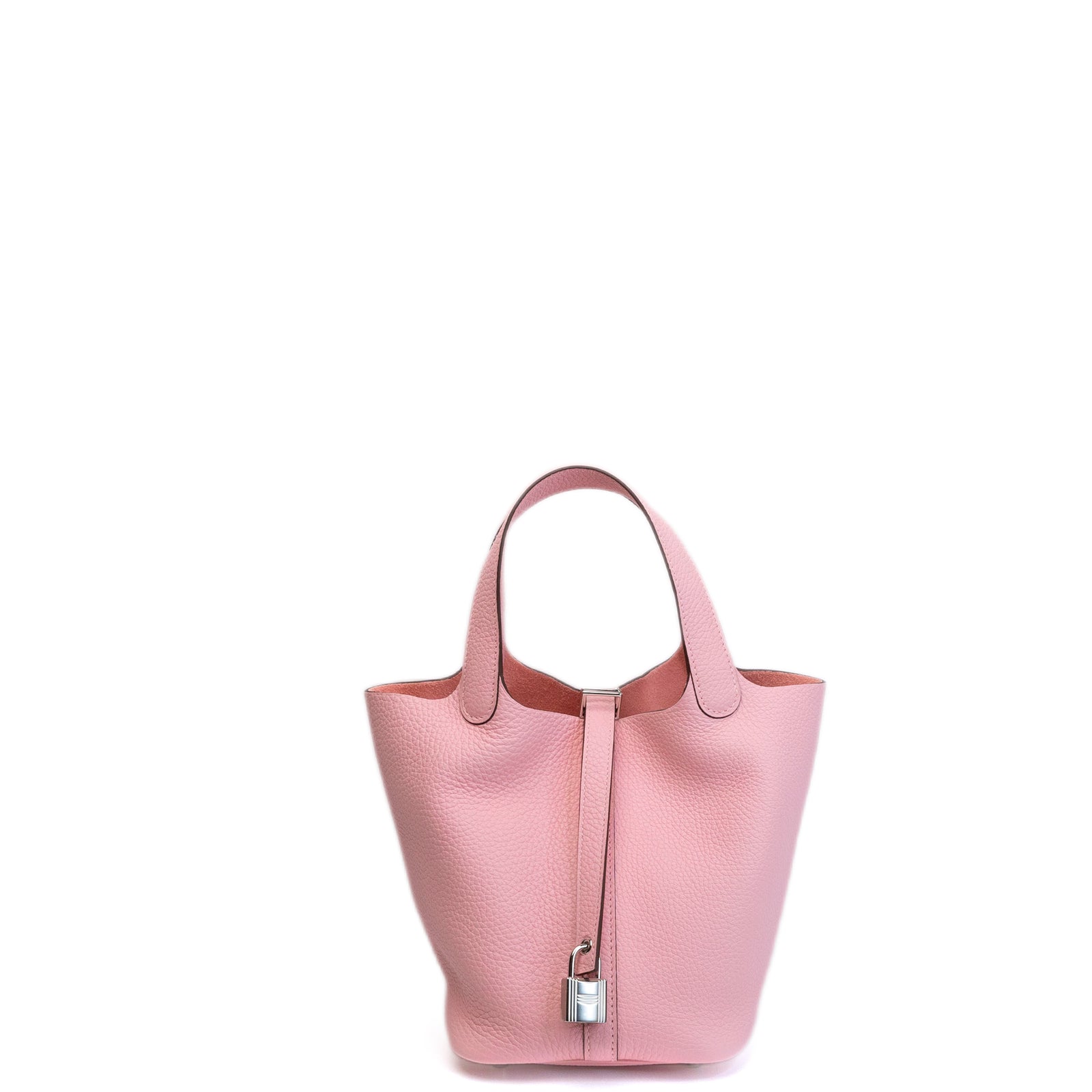 HERMES PICOTIN 18 LOCK BAG CLEMENCE 3Q ROSE SAKURA SHW STAMP W