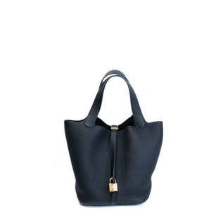 HERMES PICOTIN 22 CLEMENCE BLACK GHW STAMP K