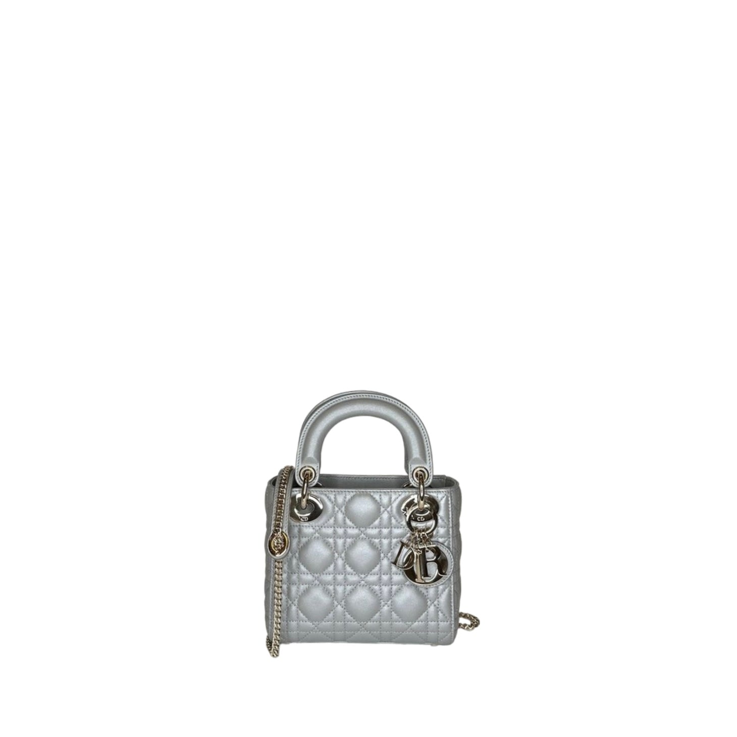 CHRISTIAN DIOR MINI LADY DIOR OPALINE GREY SHW