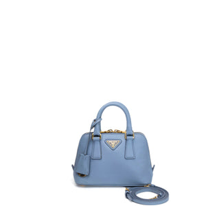 PRADA SAFFIANO LUX LEATHER MINI BAG BLUE GHW