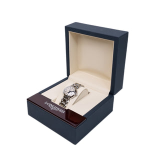 LONGINES PRIMALUNA WOMEN'S 30.5MM STAINLESS STEEL QUARTZ MOONPHASE WATCH