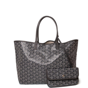 GOYARD SAINT LOUIS PM TOTE GOYARDINE CANVAS / CALFSKIN GREY SHW