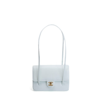CHANEL PREPPY COCO SMALL FLAP BAG SHINY CAVIAR LIGHT BLUE GHW