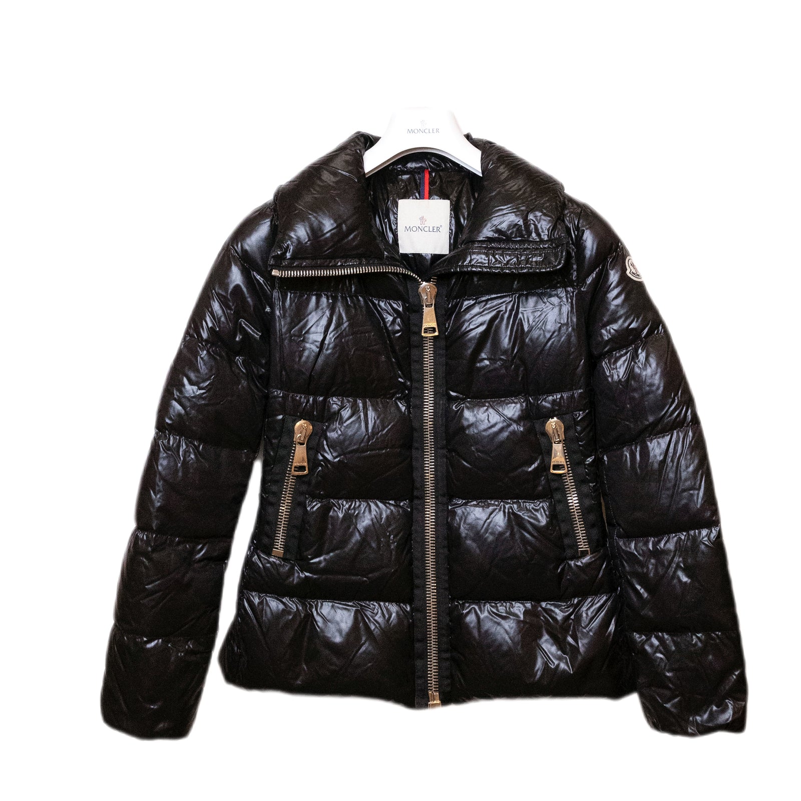 MONCLER JOUX QUILTED NYLON JACKET BLACK SIZE 2