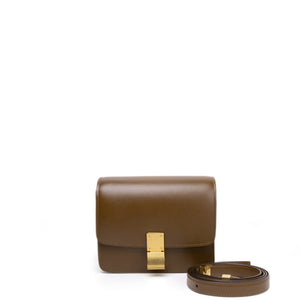 CELINE TEEN CLASSIC BOX BAG CAMEL CALFSKIN LEATHER GHW