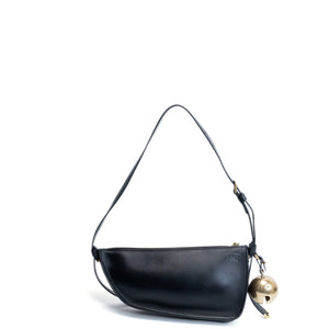 BURBERRY MINI SHIELD LEATHER SHOULDER BAG BLACK GHW