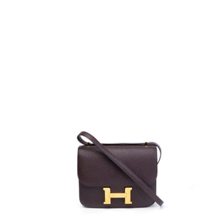 HERMES CONSTANCE MINI EPSOM ROUGH SELLIER GHW STAMP Z