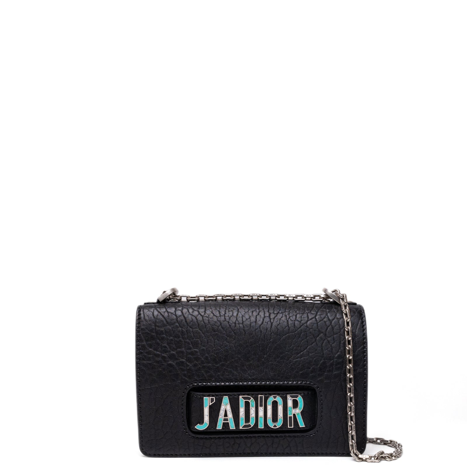 CHRISTIAN DIOR J'ADIOR FLAP BAG BLACK LAMBSKIN LEATHER SHW