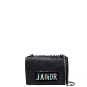 CHRISTIAN DIOR J'ADIOR FLAP BAG BLACK LAMBSKIN LEATHER SHW
