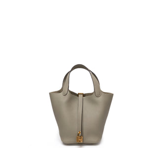 HERMES PICOTIN 18 LOCK BAG CLEMENCE SAUGE GHW STAMP B