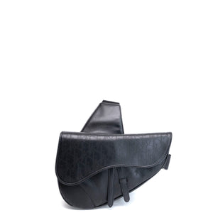 CHRISTIAN DIOR OBLIQUE GALAXY MENS SADDLE BAG BLACK CALFSKIN SHW