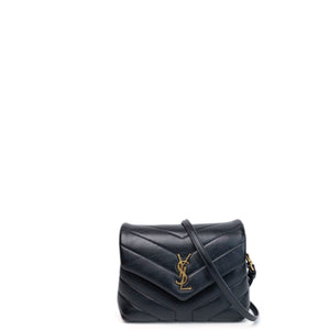 SAINT LAURENT TOY LOULOU BAG QUILTED BLACK GHW