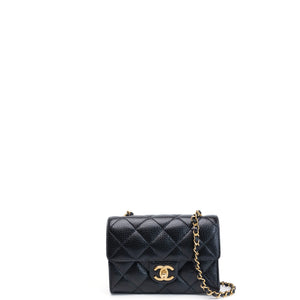 CHANEL 26C MINI FLAP BAG BLACK CAVIAR GHW (MICROCHIP)