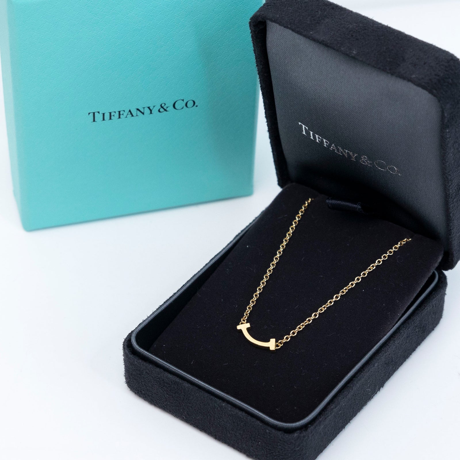 TIFFANY & CO. T SMILE PENDANT 18K YELLOW GOLD MINI BRACELET