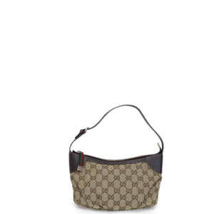GUCCI GG CANVAS ACCESSORIES POCHETTE BAG BEIGE GHW