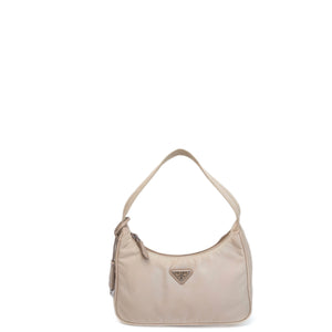 PRADA RE-EDITION 2000 SHOULDER BAG BEIGE NYLON SHW