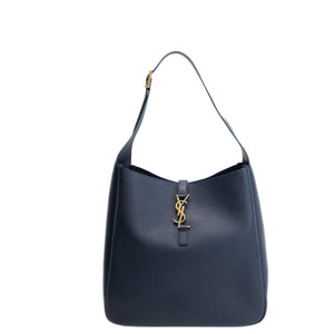 SAINT LAURENT LE 5 A 7 SUPPLE LARGE SMOOTH CALFSKIN BLUE GHW