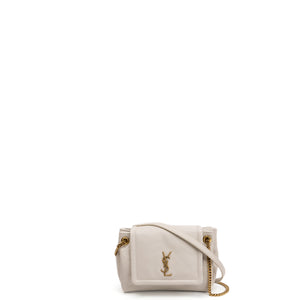 SAINT LAURENT YSL MINI NOLITA WHITE LAMBSKIN LEATHER GHW