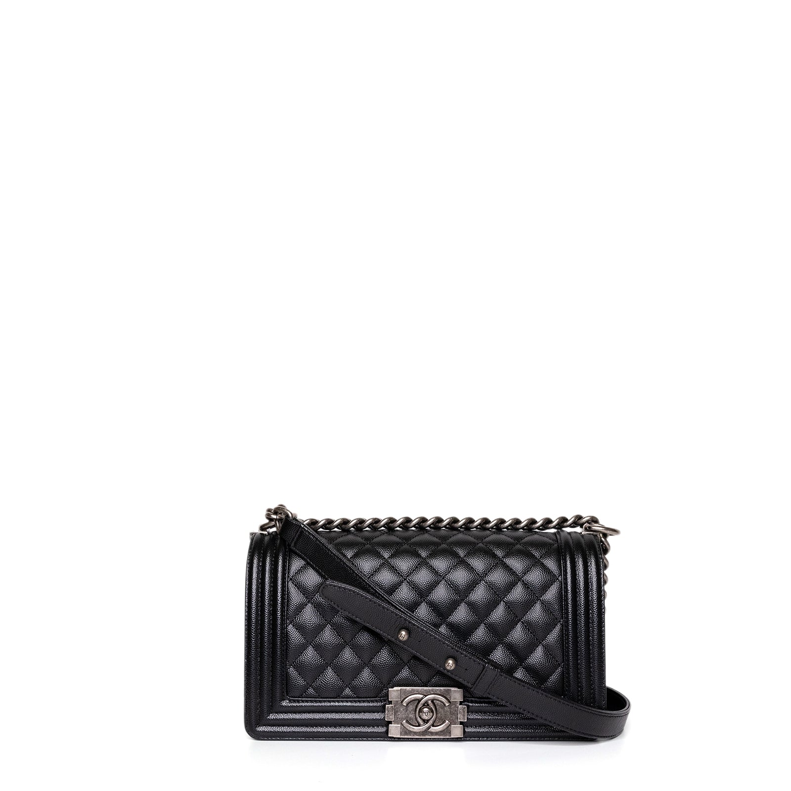 CHANEL LEBOY MEDIUM BLACK CAVIAR LEATHER GHW