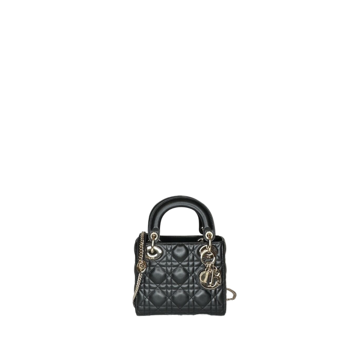 CHRISTIAN DIOR MINI LADY DIOR BAG BLACK GHW