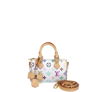 LOUIS VUITTON TAKASHI MURAKAMI NANO SPEEDY MONOGRAM CANVAS / LEATHER WHITE / MULTICOLOUR GHW