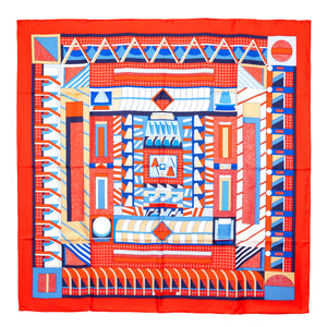HERMES A GARDEN OF SHAPES SILK SCARF 90CM