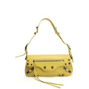 BALENCIAGA SMALL LE CAGOLE SLING SHOULDER BAG YELLOW LAMBSKIN LEATHER SHW