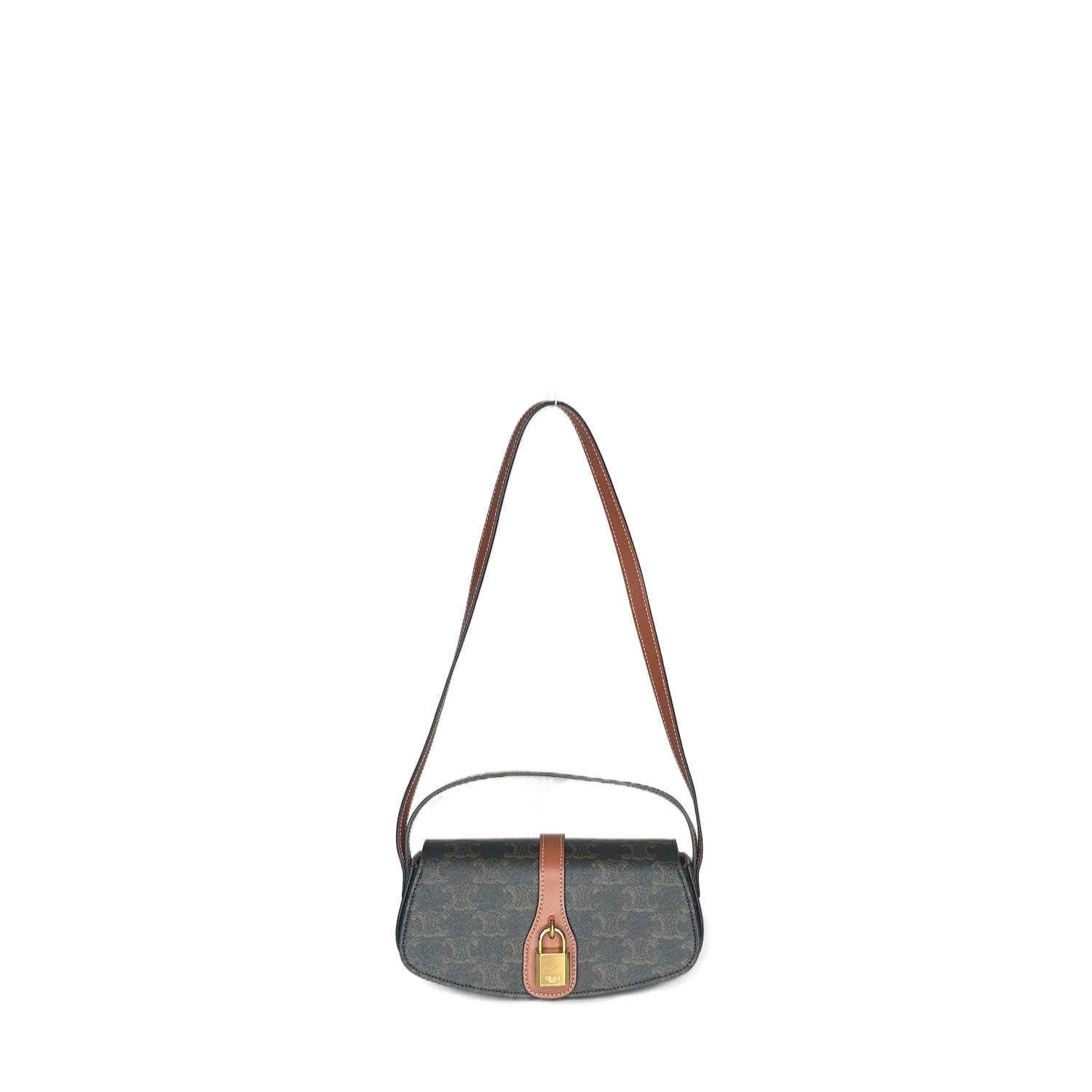 CELINE CLUTCH ON STRAP TABOU IN TRIOMPHE CANVAS AND CALFSKIN