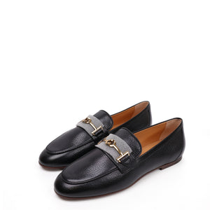 TOD'S BLACK LEATHER LOAFERS SIZE 37