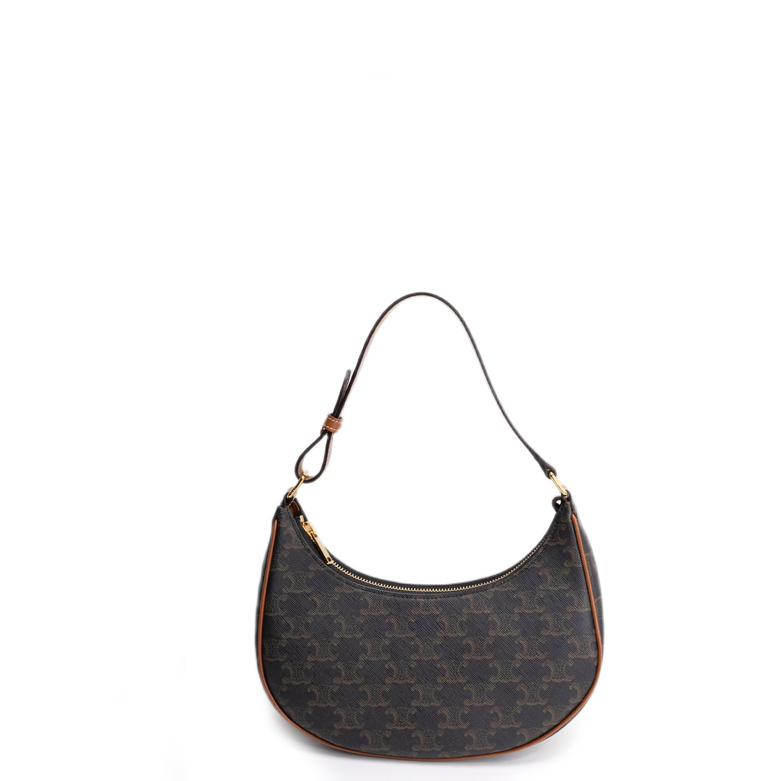 CELINE MEDIUM AVA BAG TRIOMPHE CANVAS / CALFSKIN BROWN GHW