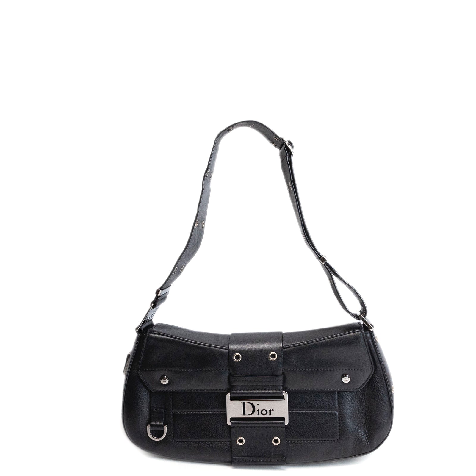 CHRISTIAN DIOR VINTAGE PUNK SHOULDER BAG BLACK SHW
