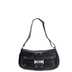 CHRISTIAN DIOR VINTAGE PUNK SHOULDER BAG BLACK SHW
