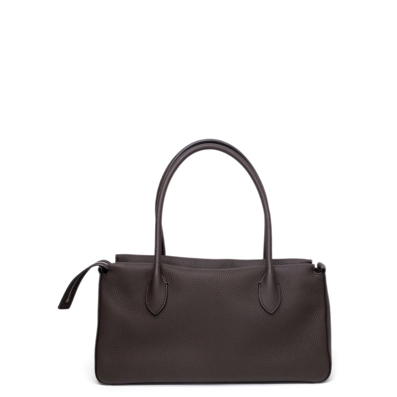 THE ROW TOP HANDLE ESPRESSO CALFSKIN LEATHER SHW