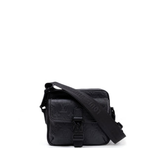 LOUIS VUITTON GETAWAY MESSENGER  BLACK MONOGRAM SHADOW LEATHER BLACK HARDWARE