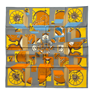 HERMES SPRINGS SPRINGS BAGUE SILK SCARF 90CM
