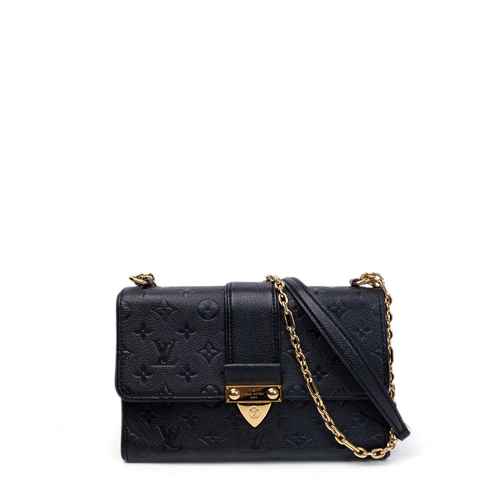 LOUIS VUITTON SAINT SULPICE PM SHOULDER BAG BLACK MONOGRAM EMPREINTE LEATHER GHW