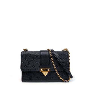 LOUIS VUITTON SAINT SULPICE PM SHOULDER BAG BLACK MONOGRAM EMPREINTE LEATHER GHW