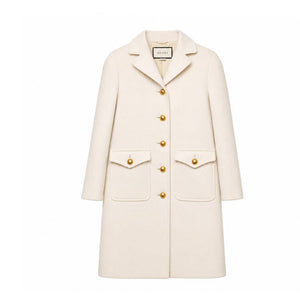 GUCCI WHITE WOOL COAT SIZE 38