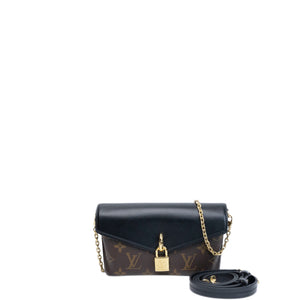 LOUIS VUITTON PADLOCK PN STRAP MONOGRAM BLACK GHW (MICROCHIP)