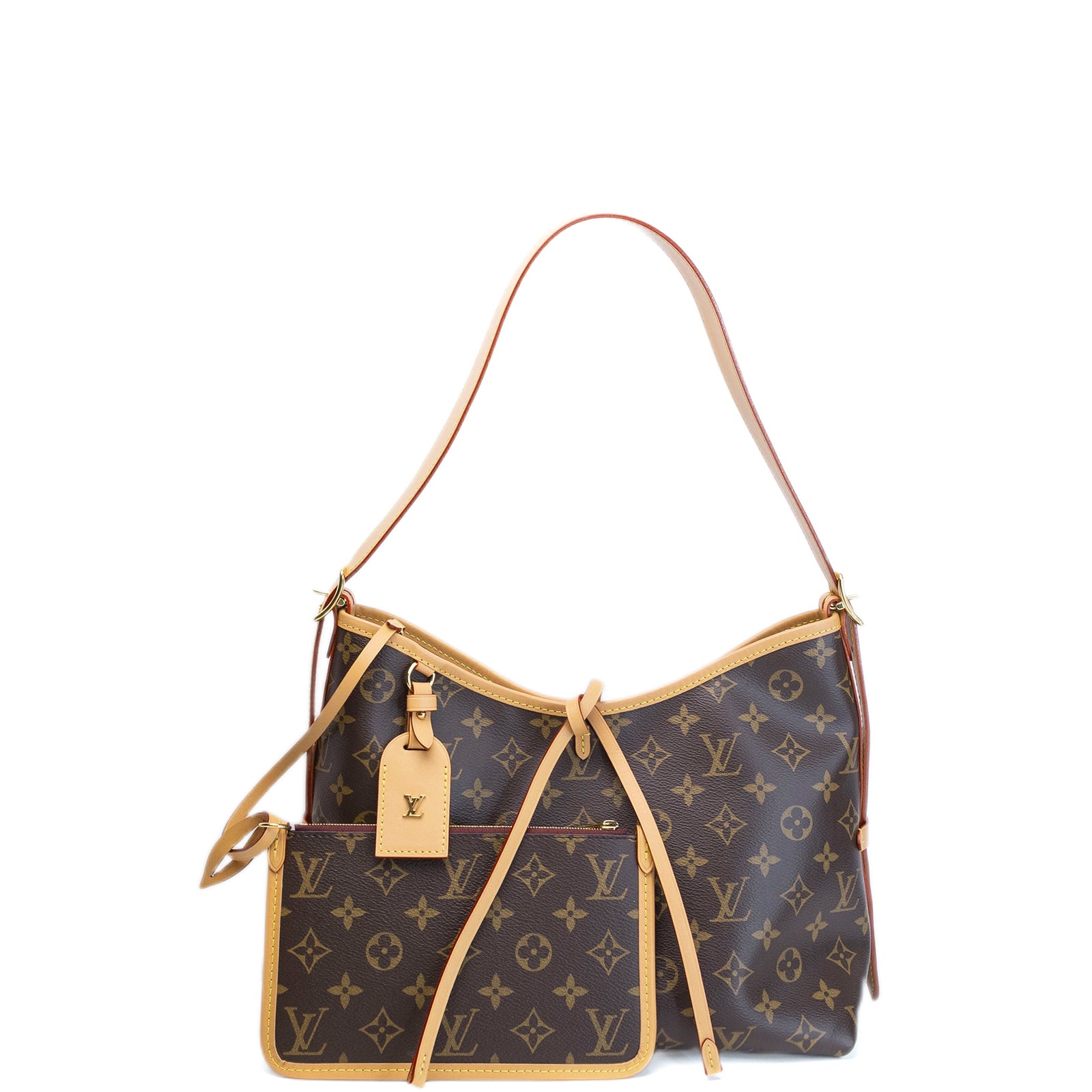 LOUIS VUITTON CARRYALL PM MONOGRAM CANVAS GHW (MICROCHIP)