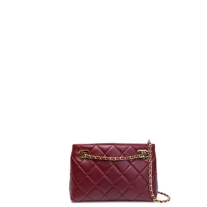 CHANEL MINI SHOPPING TOTE DARK BURGUNDY LAMBSKIN GHW (MICROCHIP)