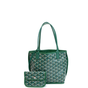 GOYARD MINI ANJOU TOTE BAG CANVAS / CALFSKIN GREEN SHW