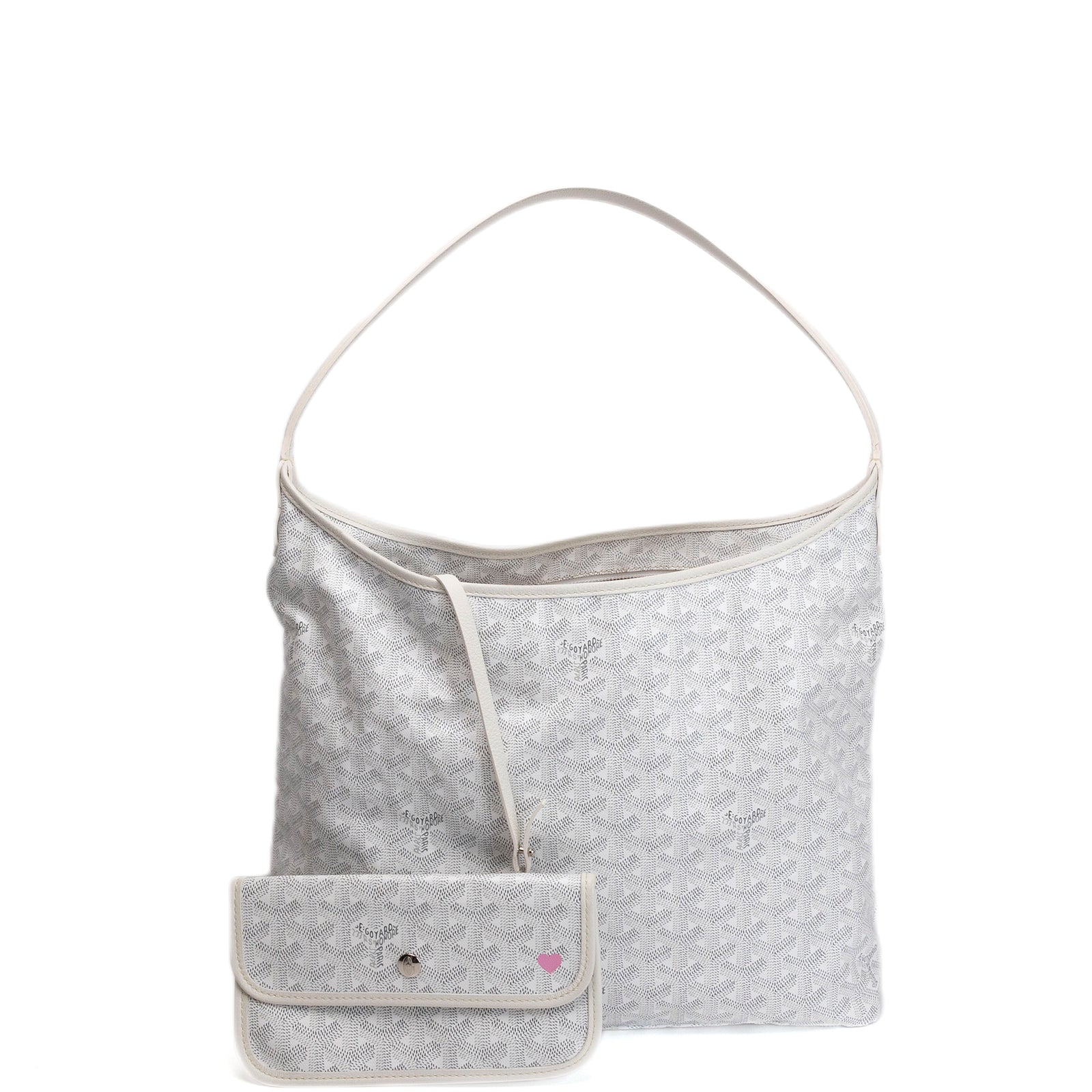 GOYARD BOHEME HOBO BAG WHITE GOYARDINE CANVAS / CALFSKIN SHW