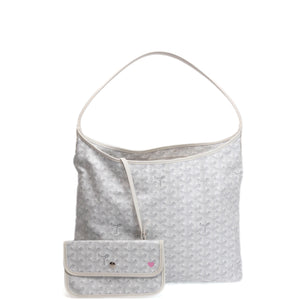GOYARD BOHEME HOBO BAG WHITE GOYARDINE CANVAS / CALFSKIN SHW